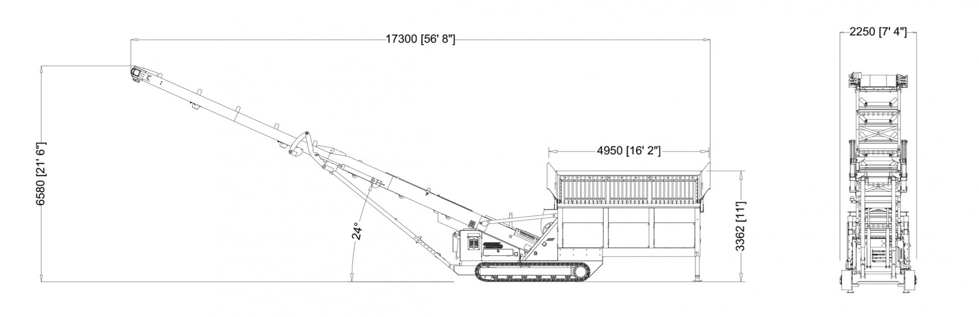 FTR150 – Operating Technical Drawings FTR150 Feeding Conveyor - Operating Technical Drawings