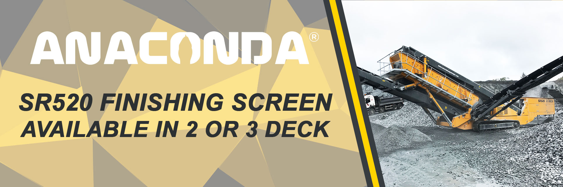 SR520 Finishing Screen available as a 2 or 3 deck screen