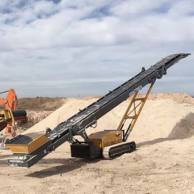 Anaconda TR75 Tracked Conveyor stockpiling sand