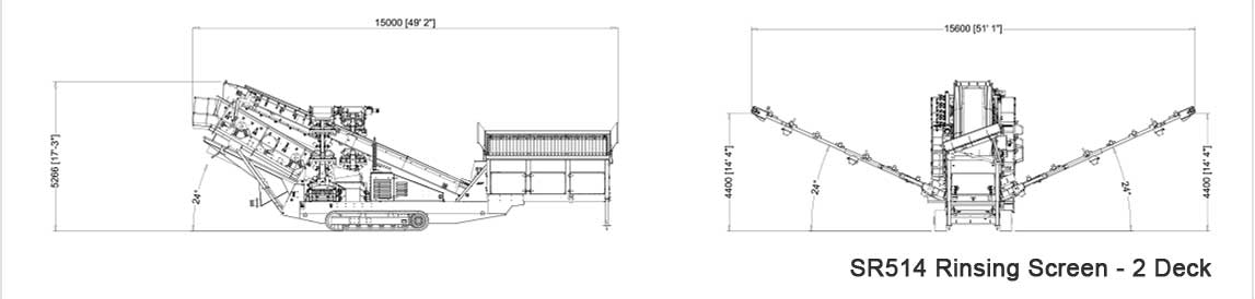 SR514-2-DECK-RINSER-OPERATING sr514 Rinsing Screen 2 Deck Operating Drawings